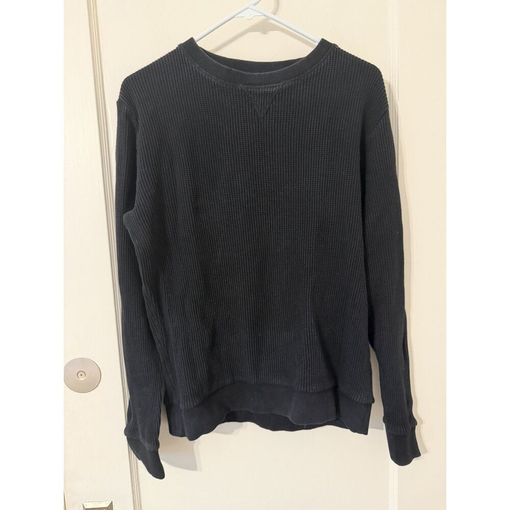 APC Womens Waffle Knit 100% Cotton Long Sleeve Navy Sweater Large